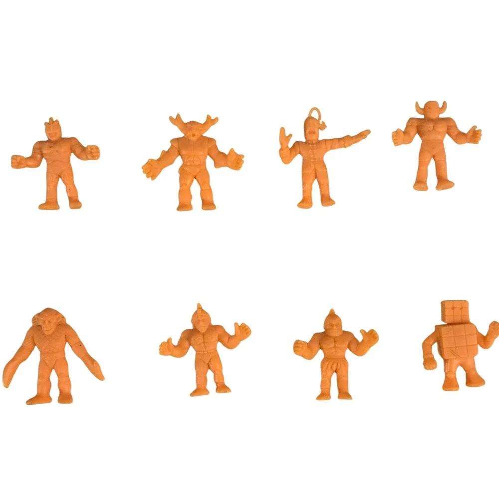 Vintage MUSCLE Men Kinnikuman Figures Lot of 8 Orange‎ Ramenman Hawkman 1980s